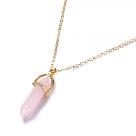 Healing Pink Rose Quartz Pendant Necklace - Image 6