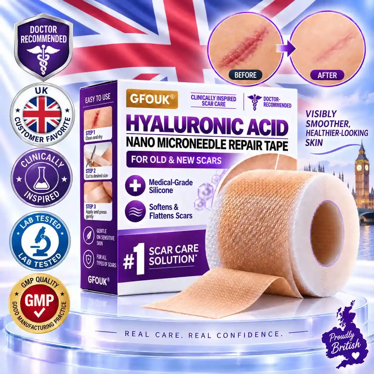 GFOUK® 7-Day Nano Microneedle Scar Repair Tape