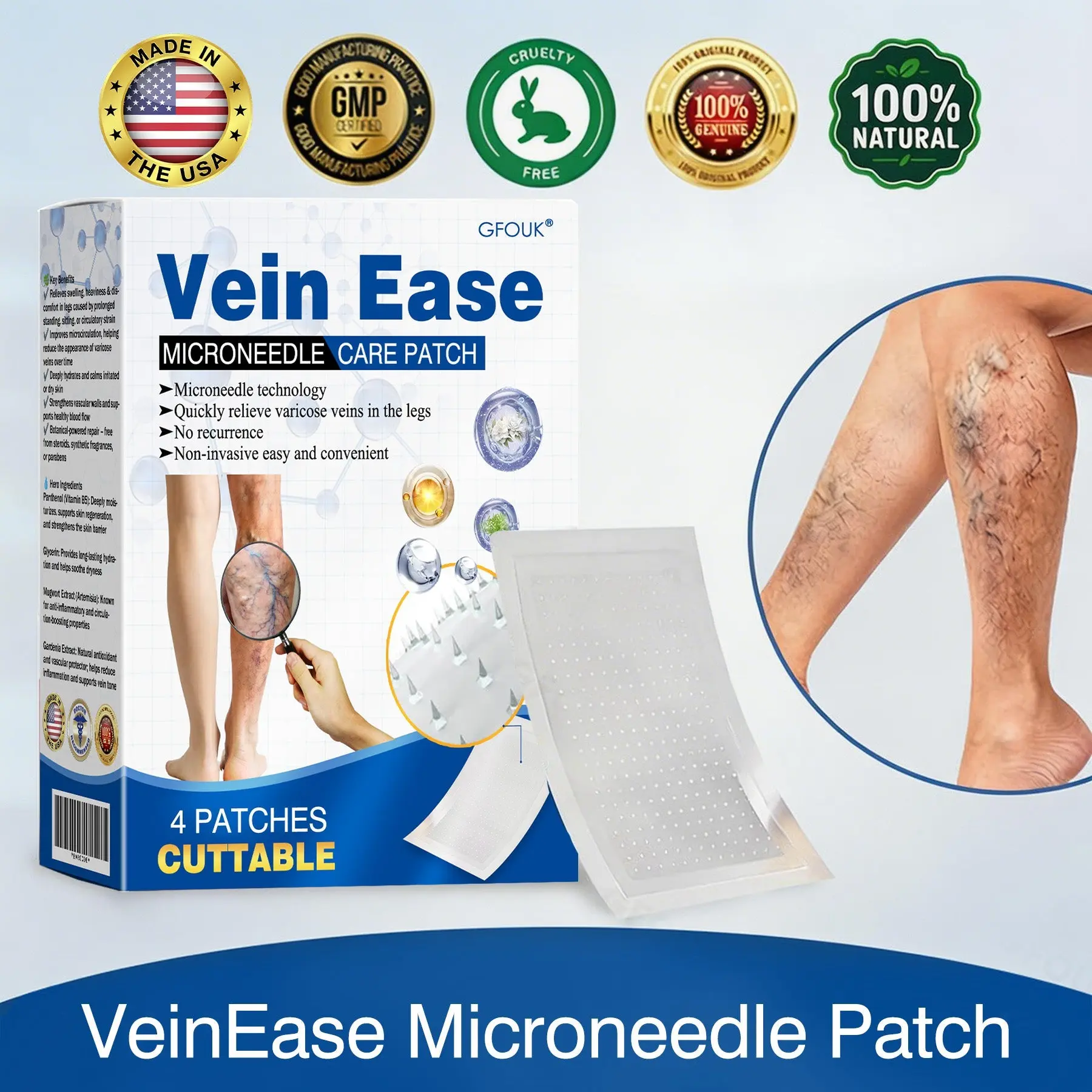 GFOUK® VeinEase Microneedle Care Patch